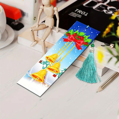 4Pcs Christmas Decorations Leather Bookmark Diamond Painting Kits