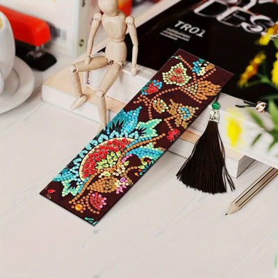 2Pcs Enchanting Flowers Leather Bookmark Diamond Painting Kits