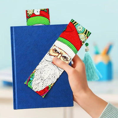 2Pcs Santa Claus with White Beard Leather Bookmark Diamond Painting Kits