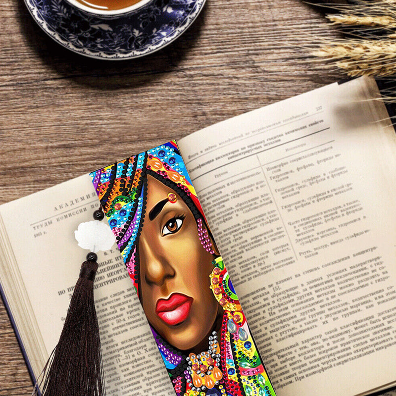 2Pcs African Woman Leather Bookmark Diamond Painting Kits