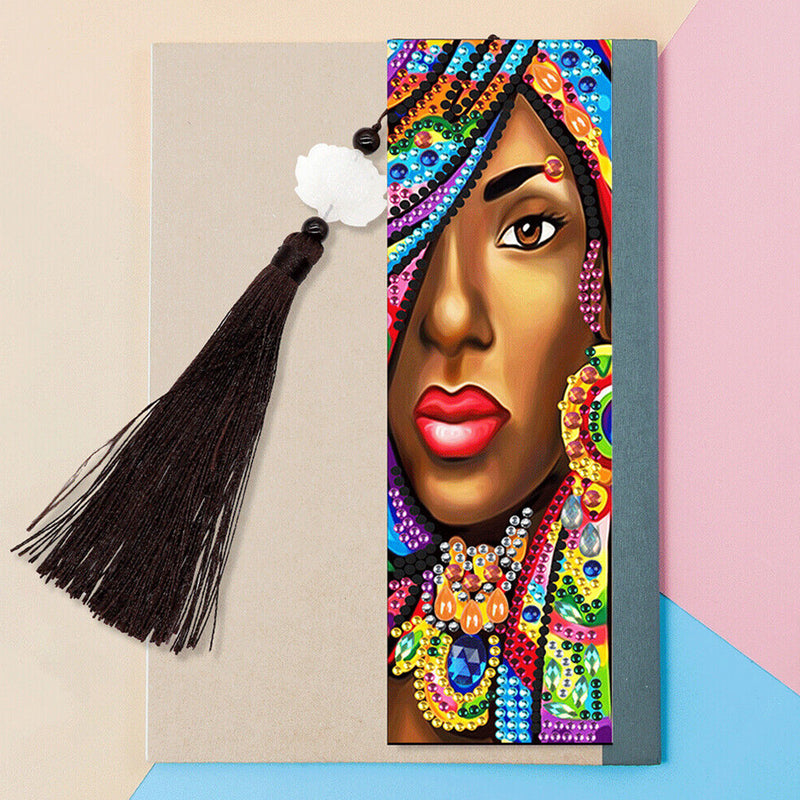 2Pcs African Woman Leather Bookmark Diamond Painting Kits