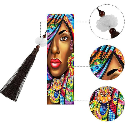 2Pcs African Woman Leather Bookmark Diamond Painting Kits