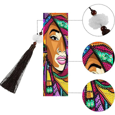 2Pcs African Woman Leather Bookmark Diamond Painting Kits