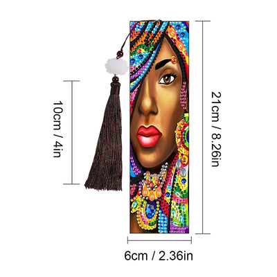 2Pcs African Woman Leather Bookmark Diamond Painting Kits