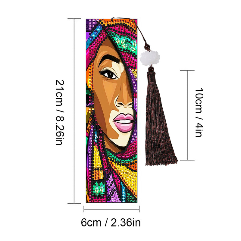 2Pcs African Woman Leather Bookmark Diamond Painting Kits