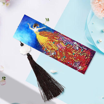 2Pcs Beautiful Dancer Leather Bookmark Diamond Painting Kits