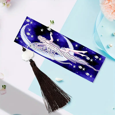 2Pcs Angel and Moon Leather Bookmark Diamond Painting Kits