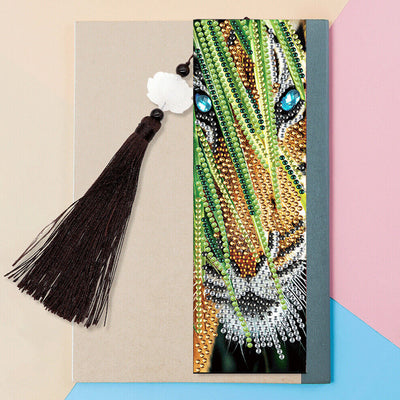 2Pcs Tiger and Lion Leather Bookmark Diamond Painting Kits