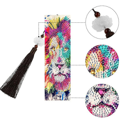 2Pcs Tiger and Lion Leather Bookmark Diamond Painting Kits