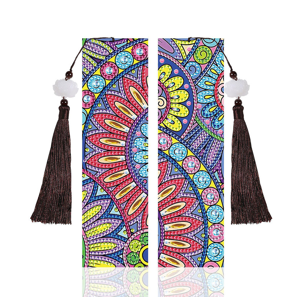 2Pcs Abstract Spiral Mandala Leather Bookmark Diamond Painting Kits