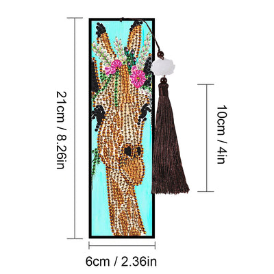 2Pcs Giraffe and Alpaca Leather Bookmark Diamond Painting Kits