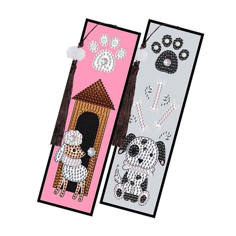 2/4Pcs Home for Puppies and Lamb Leather Bookmark Diamond Painting Kits