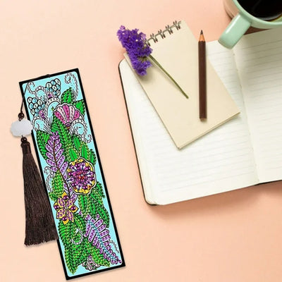 2/4Pcs Sunflowers and Chrysanthemums Leather Bookmark Diamond Painting Kits