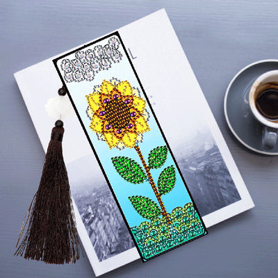 2/4Pcs Sunflowers and Chrysanthemums Leather Bookmark Diamond Painting Kits