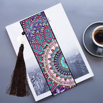 2/4Pcs Colorful Mandala Leather Bookmark Diamond Painting Kits