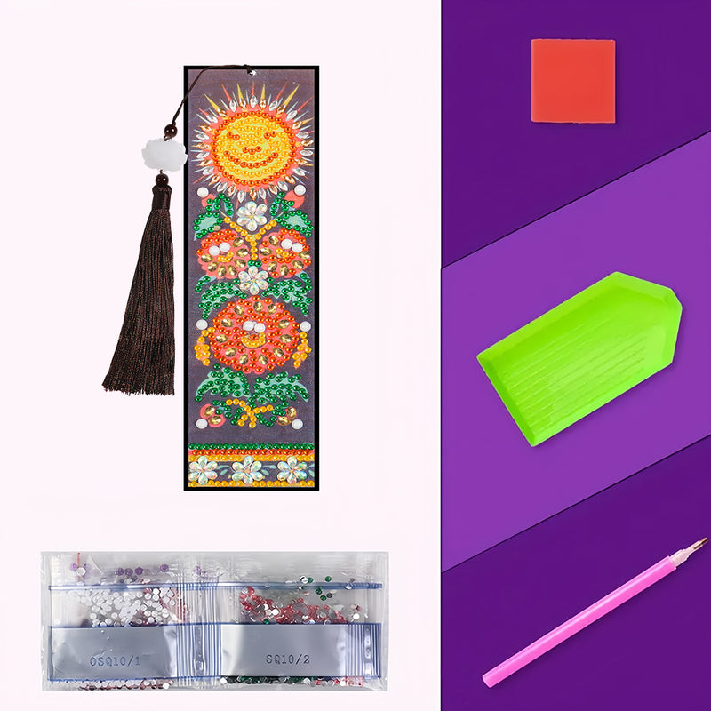 Abstract Cartoon Sunflower Leather Bookmark Diamond Painting Kits