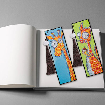 2/4Pcs Cartoon Deer and Octopus Leather Bookmark Diamond Painting Kits