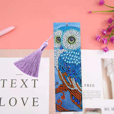 Blue Owl Leather Bookmark Diamond Painting Kits