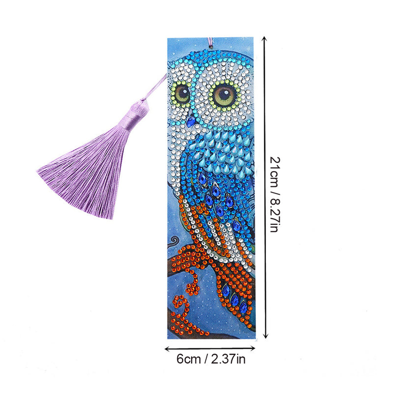 Blue Owl Leather Bookmark Diamond Painting Kits