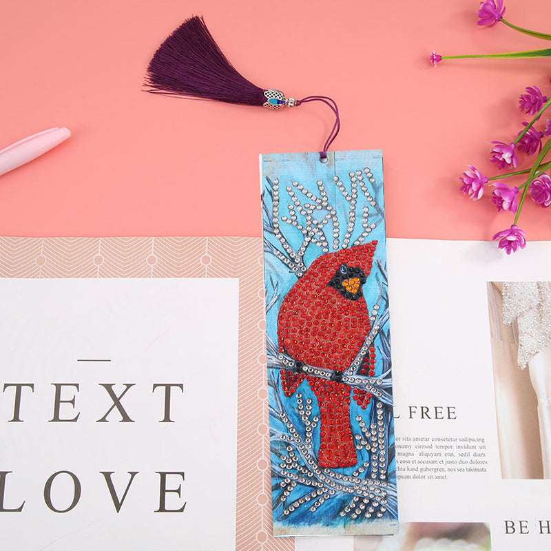 Cardinal Bird Leather Bookmark Diamond Painting Kits