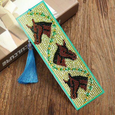 Three Horses Leather Bookmark Diamond Painting Kits