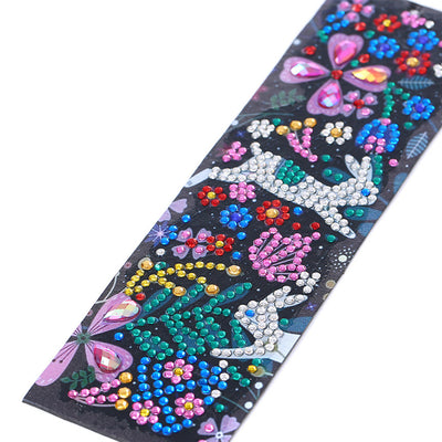 Rabbit and Flowers Leather Bookmark Diamond Painting Kits