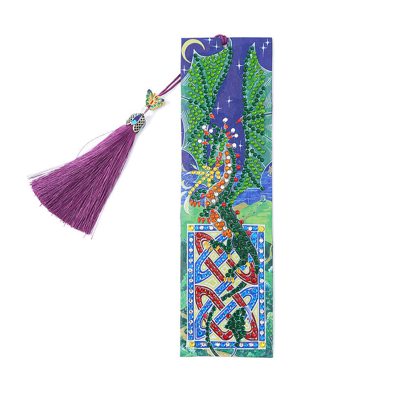 Green Flying Dragon Leather Bookmark Diamond Painting Kits