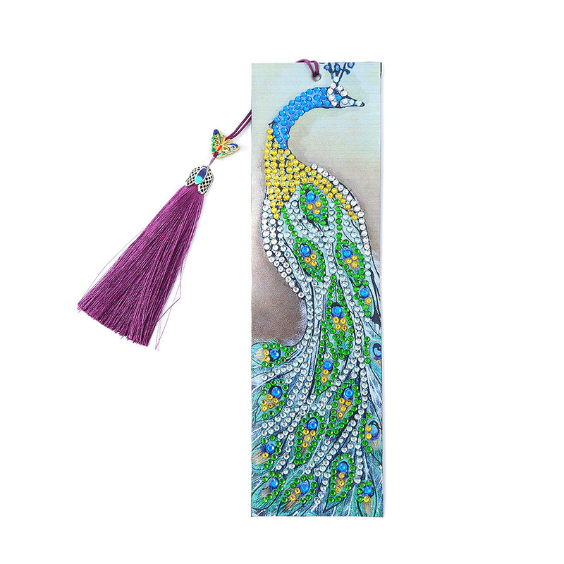 Green Peacock Leather Bookmark Diamond Painting Kits