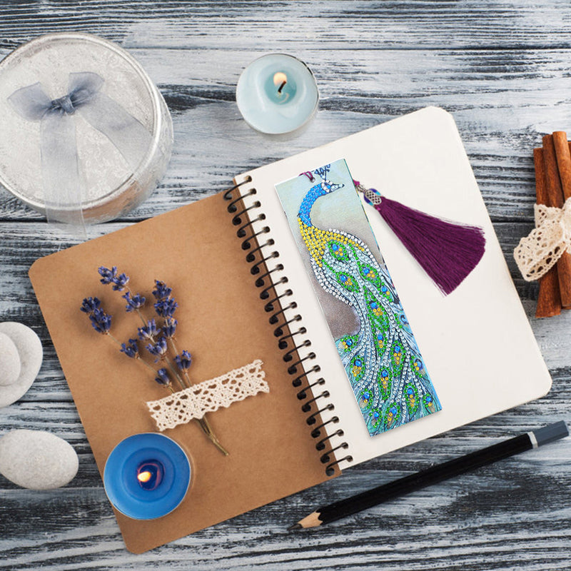 Green Peacock Leather Bookmark Diamond Painting Kits