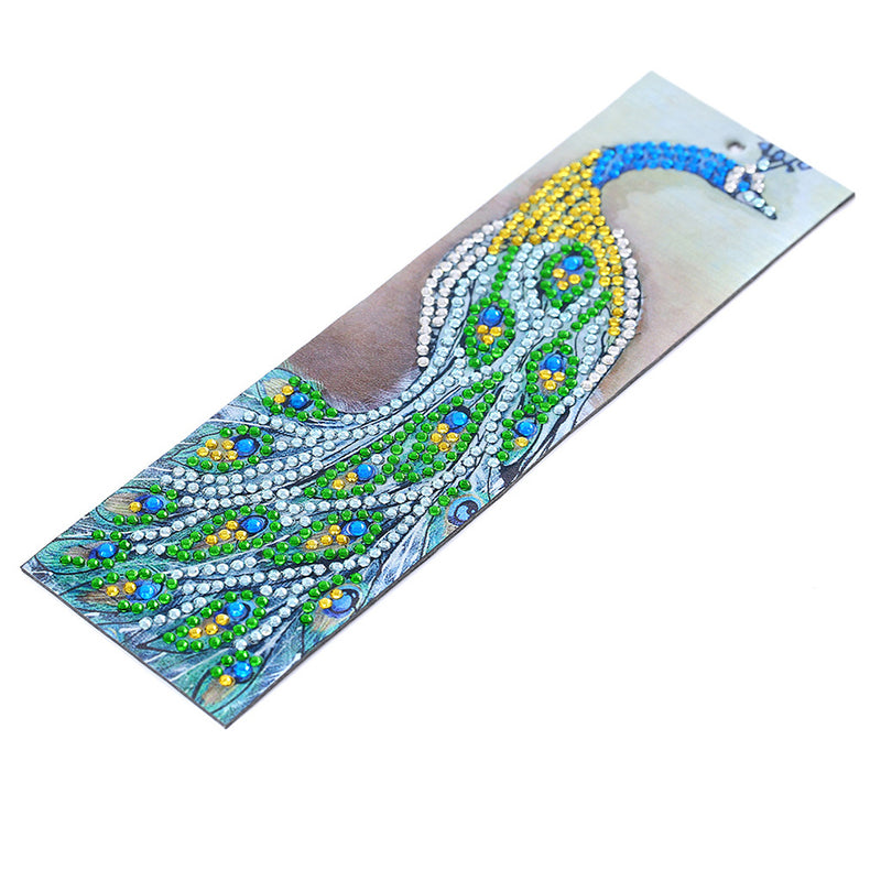 Green Peacock Leather Bookmark Diamond Painting Kits