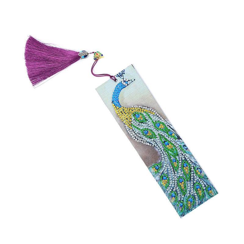 Green Peacock Leather Bookmark Diamond Painting Kits