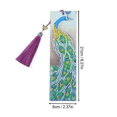 Green Peacock Leather Bookmark Diamond Painting Kits