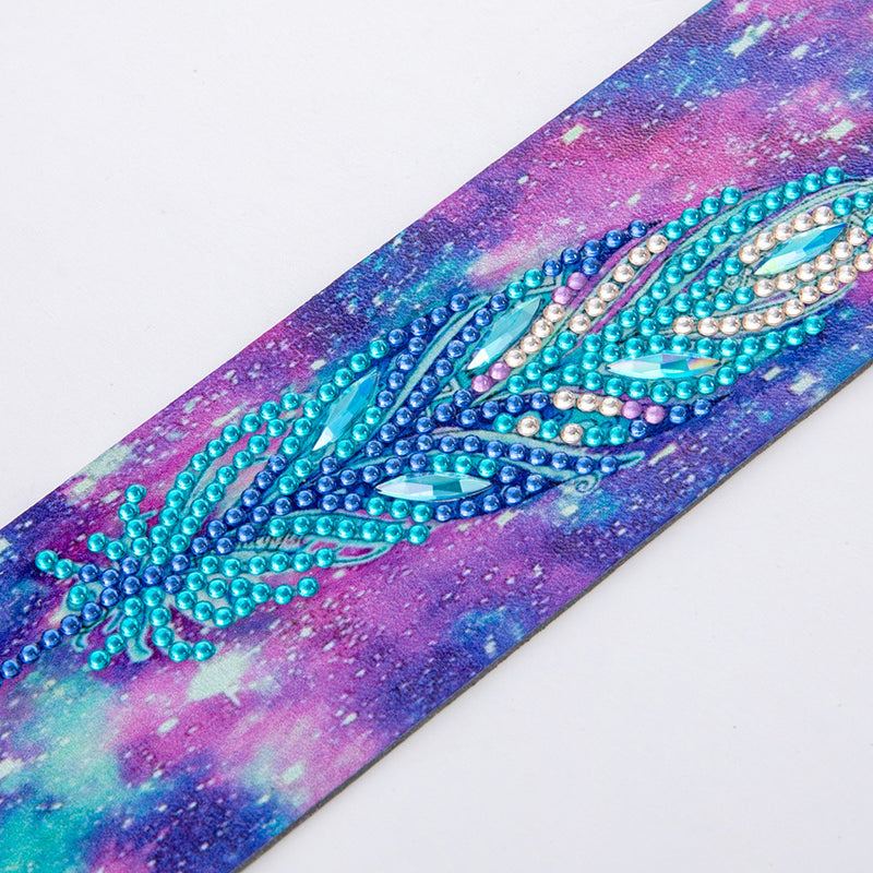 Gorgeous Blue Feather Leather Bookmark Diamond Painting Kits