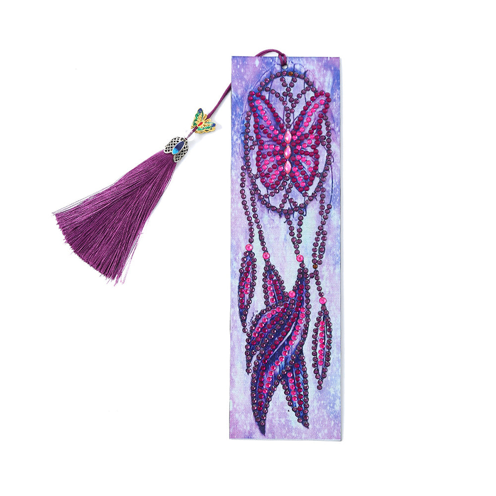 Purple Butterfly Dreamcatcher Leather Bookmark Diamond Painting Kits