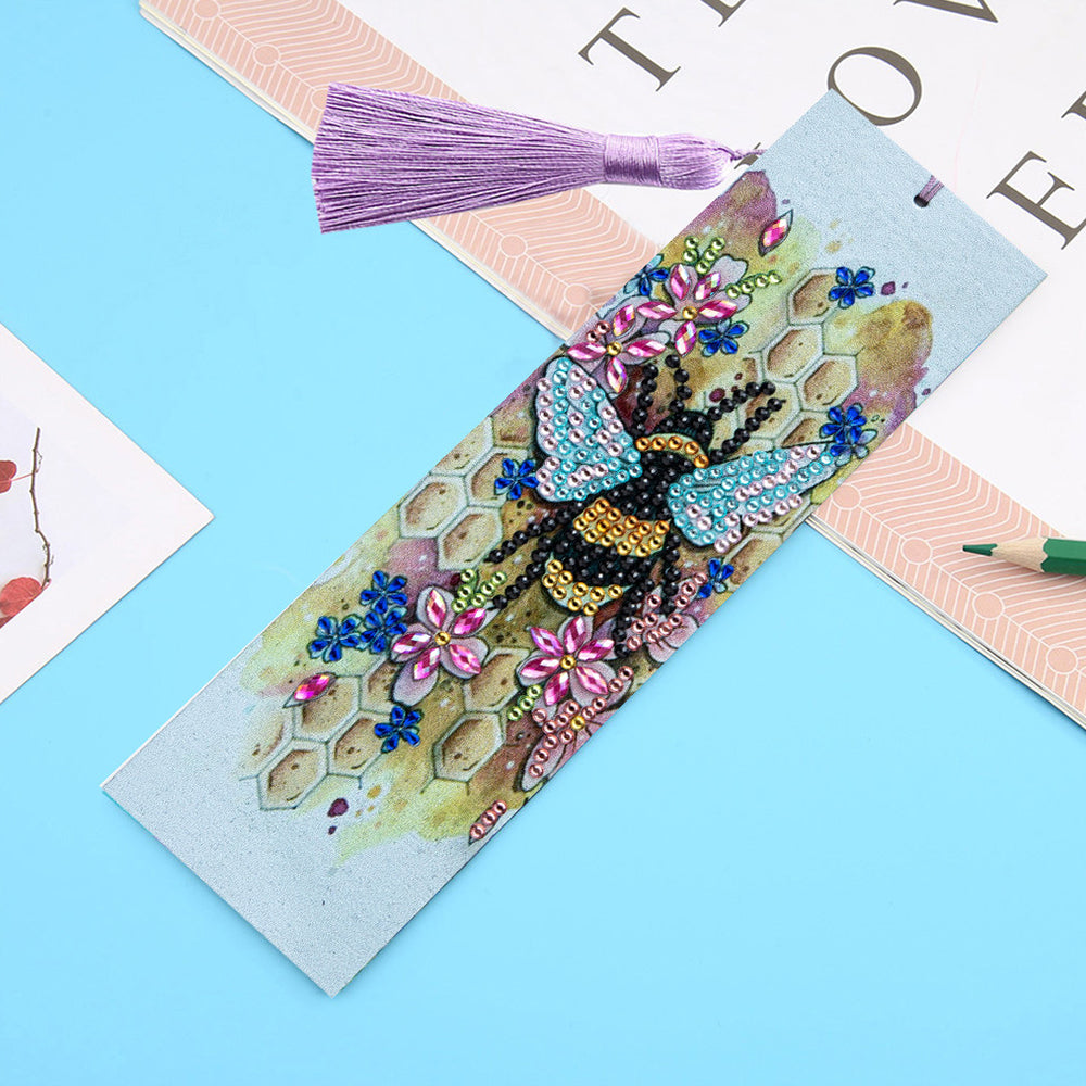 10Pcs 5D Diamond Painting Bookmarks – Animals & Starry Sky DIY Art With Rhinestones, Tassels & Tools