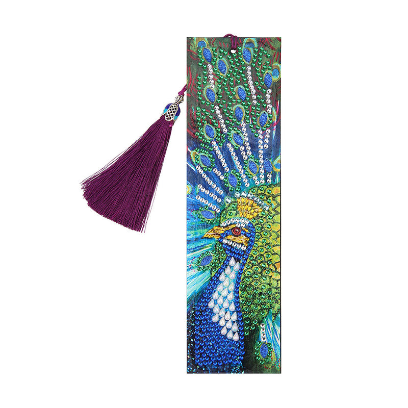 Blue and Green Peacock Leather Bookmark Diamond Painting Kits