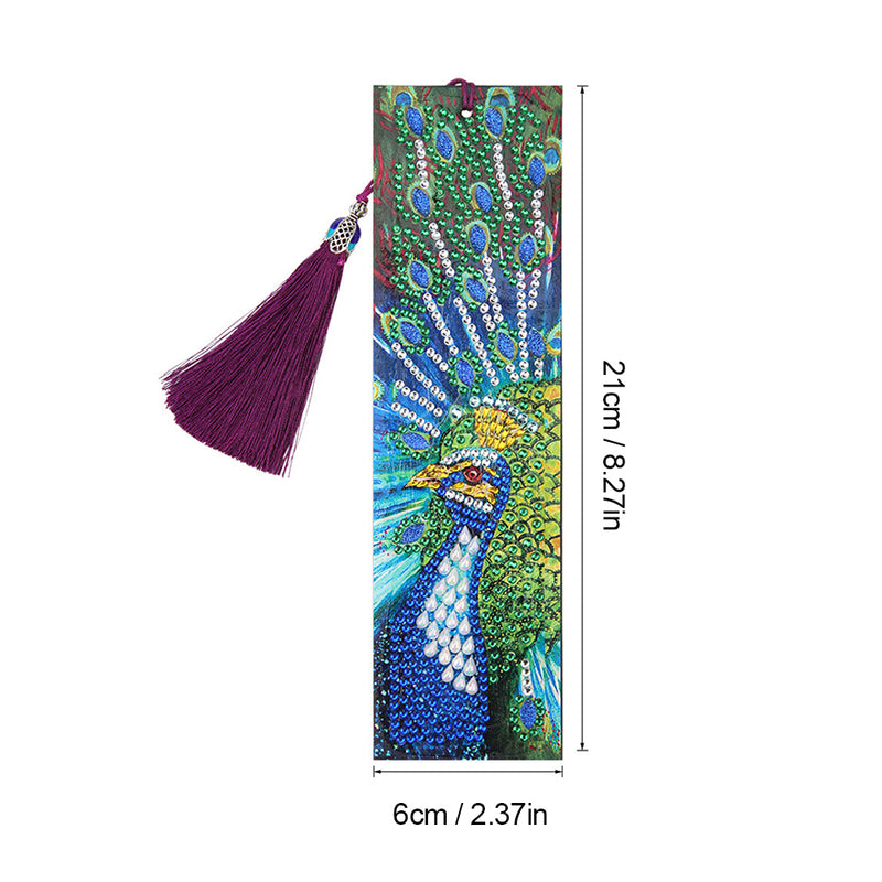 Blue and Green Peacock Leather Bookmark Diamond Painting Kits