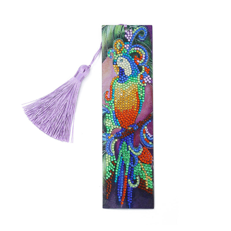 Colorful Parrot Leather Bookmark Diamond Painting Kits