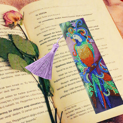 Colorful Parrot Leather Bookmark Diamond Painting Kits