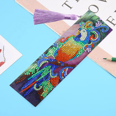 Colorful Parrot Leather Bookmark Diamond Painting Kits