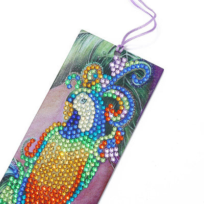 Colorful Parrot Leather Bookmark Diamond Painting Kits