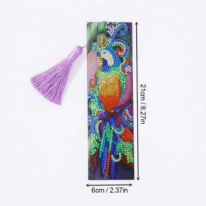 Colorful Parrot Leather Bookmark Diamond Painting Kits