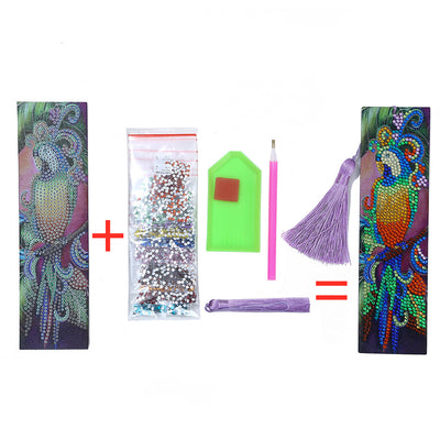 Colorful Parrot Leather Bookmark Diamond Painting Kits