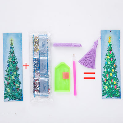 Christmas Tree Leather Bookmark Diamond Painting Kits