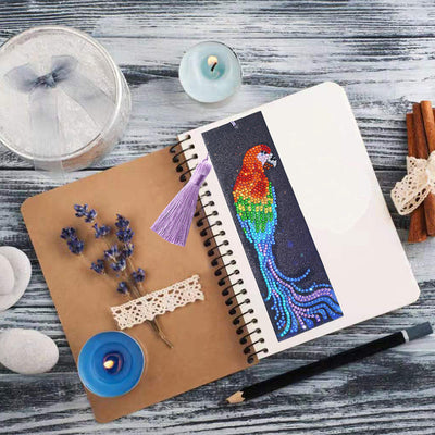 Long Tail Parrot Leather Bookmark Diamond Painting Kits