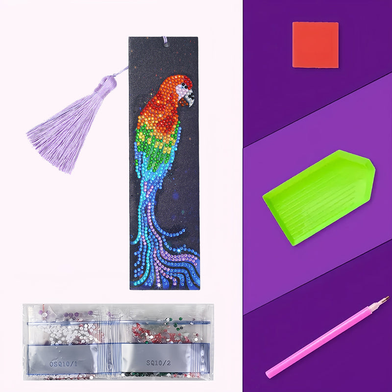 Long Tail Parrot Leather Bookmark Diamond Painting Kits