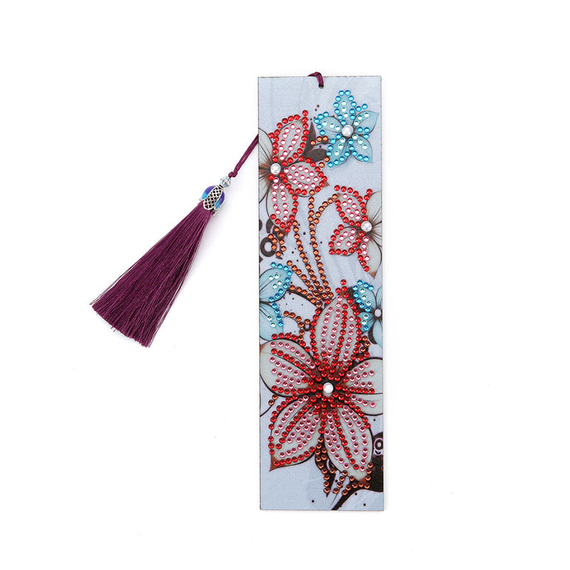 Red Flower Leather Bookmark Diamond Painting Kits