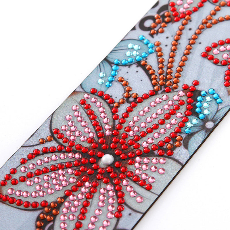 Red Flower Leather Bookmark Diamond Painting Kits