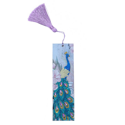 Peacock and Flower Leather Bookmark Diamond Painting Kits