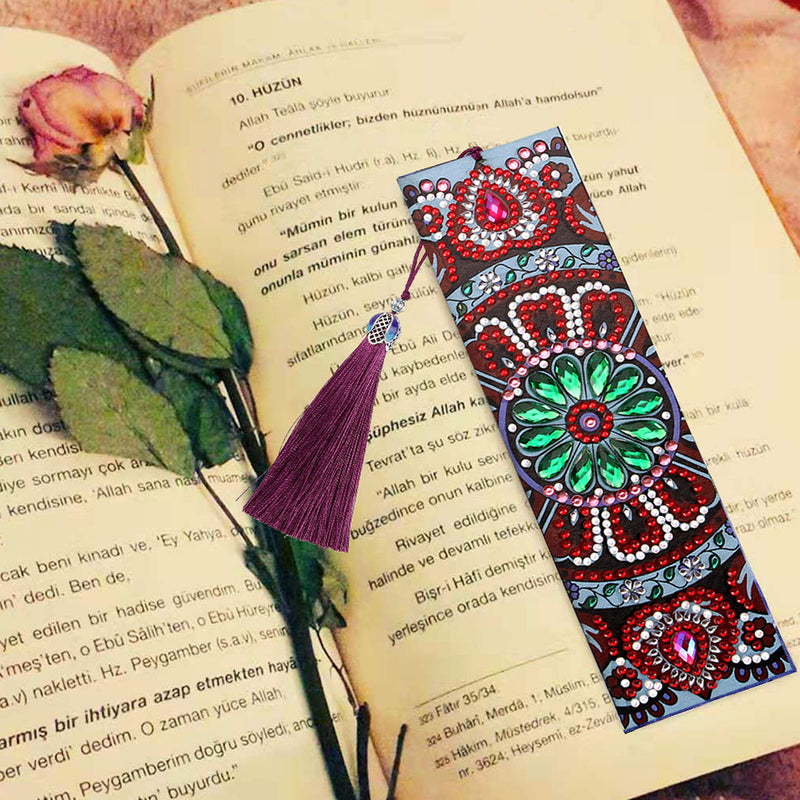 Red Mandala Leather Bookmark Diamond Painting Kits